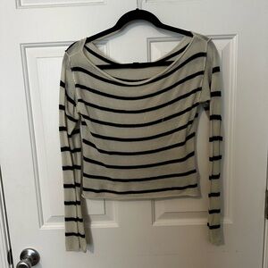 Wild Fable Black and White Striped Top